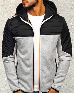 Casual Contrast Hooded Coat