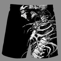 Casual   3D Skeleton  Printed Loose Shorts