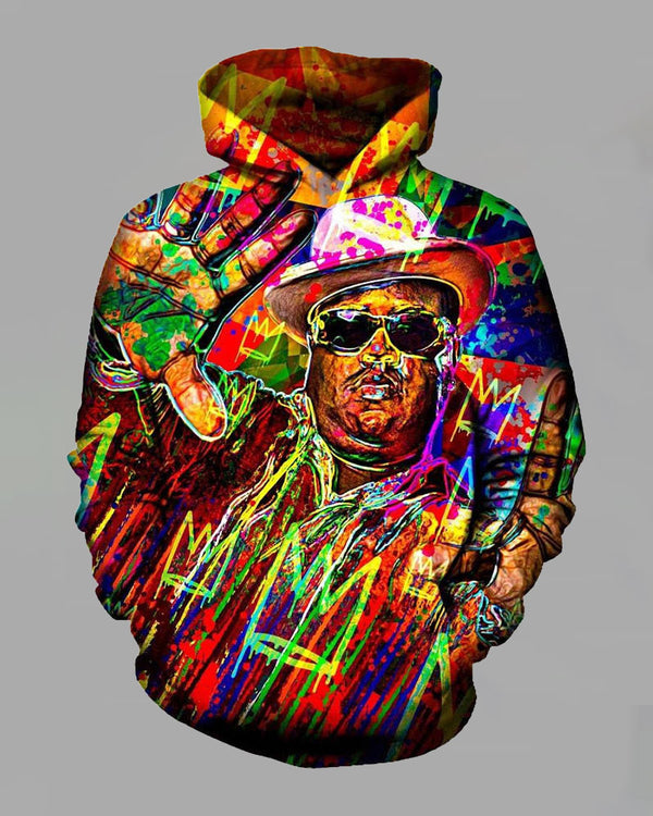 3D Hip-hop Printed Hooded Sweatshirt