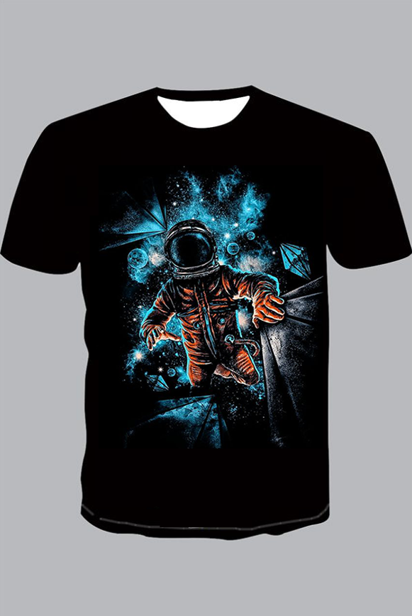 3D Astronaut Short Sleeve T-shirt