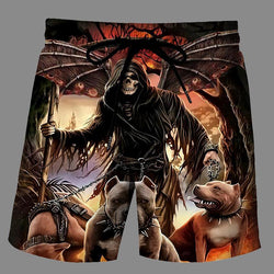 Casual   3D devil Printed Loose Shorts