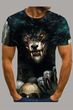 The 3D wolf Print Short Sleeve T-shirt