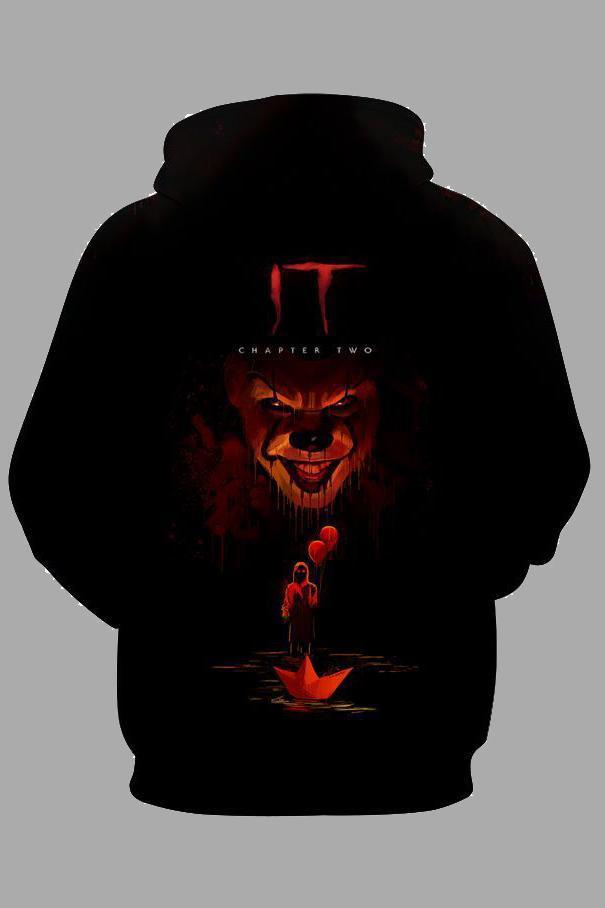 Street 3D Joker Printed Hooded Sweatshirt