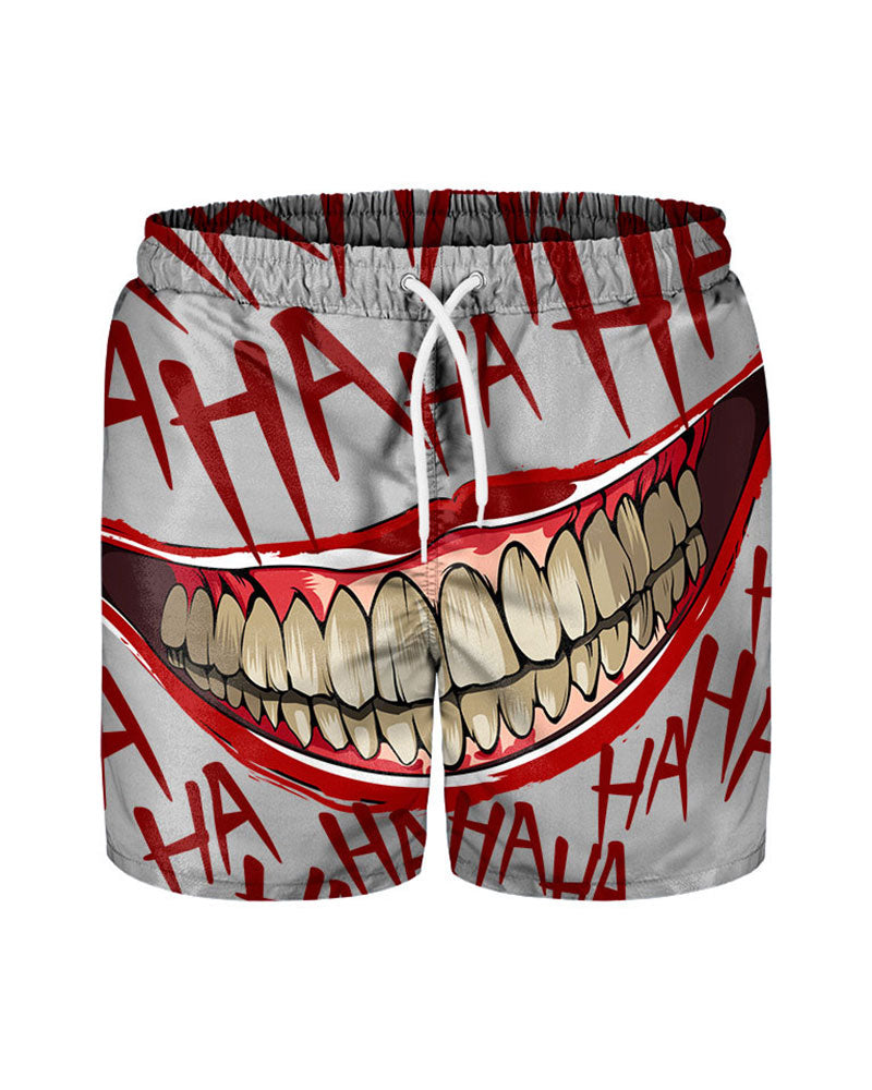 Hawaiian Vacation Print Beach Shorts