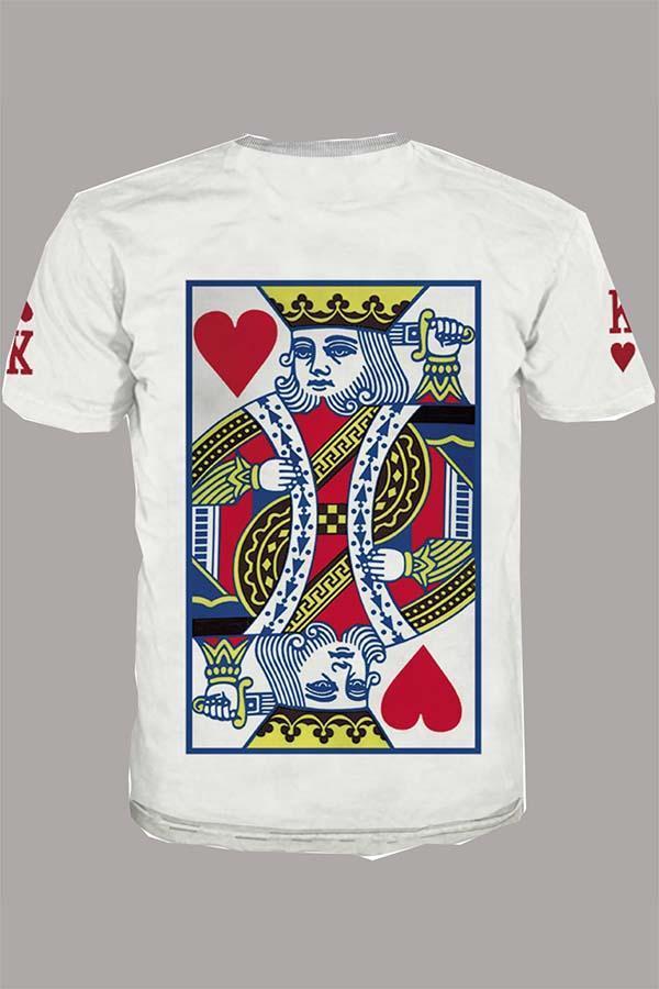 The 3D Poker K Print Short Sleeve T-shirt