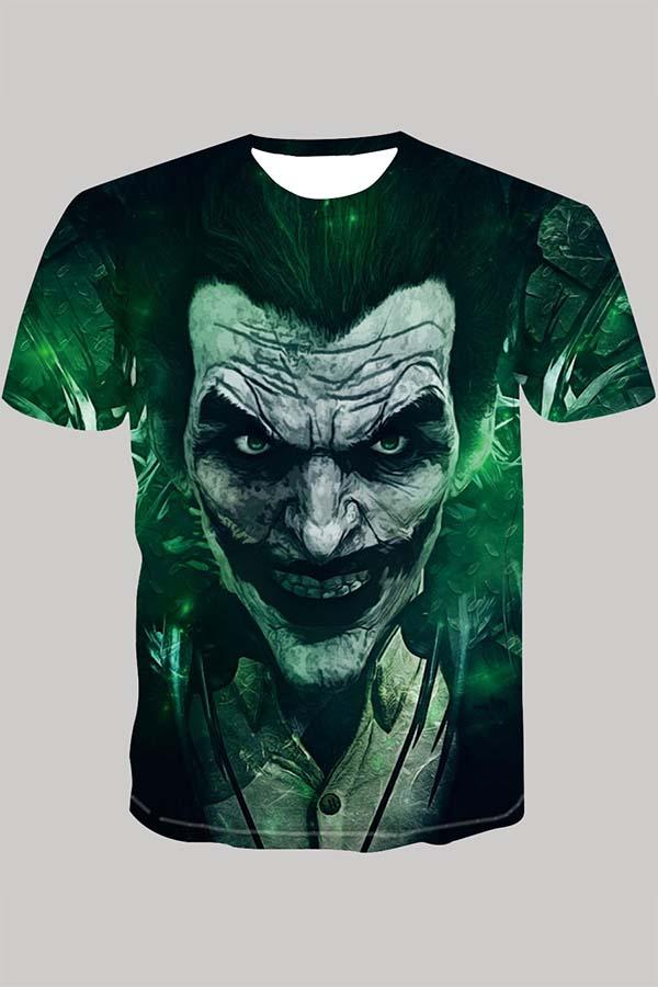 The 3D joker print Short Sleeve T-shirt