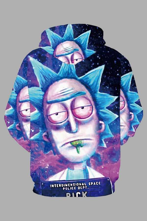 Hiphop 3D Cartoon Printed Hoodie Sweatshirt