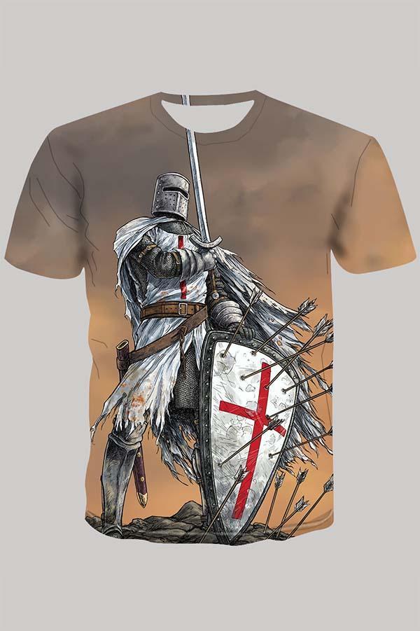 The 3D templar  print Short Sleeve T-shirt