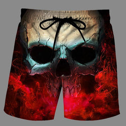 Casual   3D Skeleton  Printed Loose Shorts