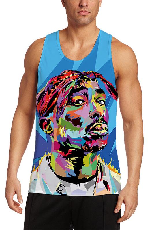 3D Hiphop Printed Sleeveless Tank Top