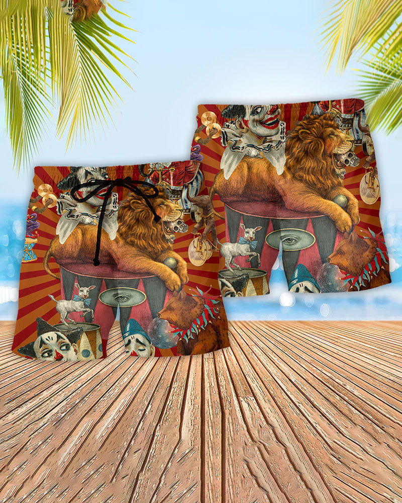 Hawaiian Vacation Print Beach Shorts