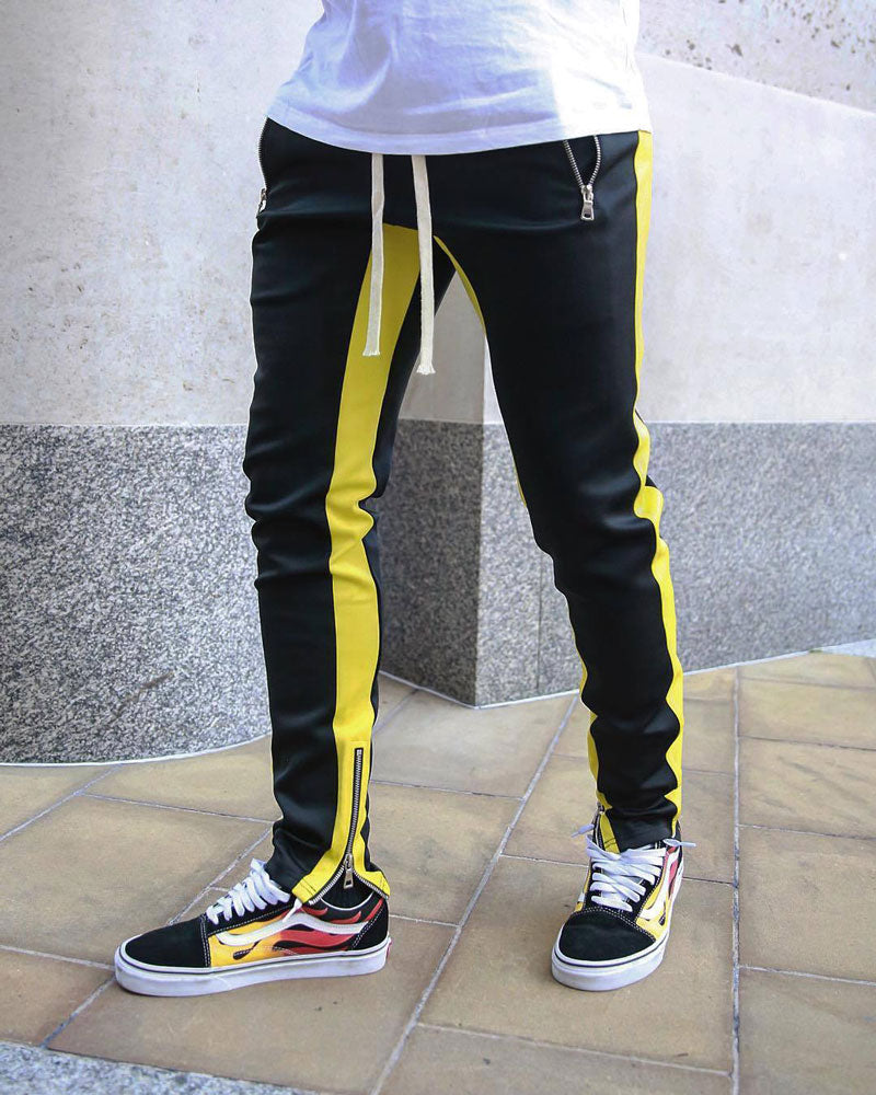 Trendy Zip Contrast Sweatpants