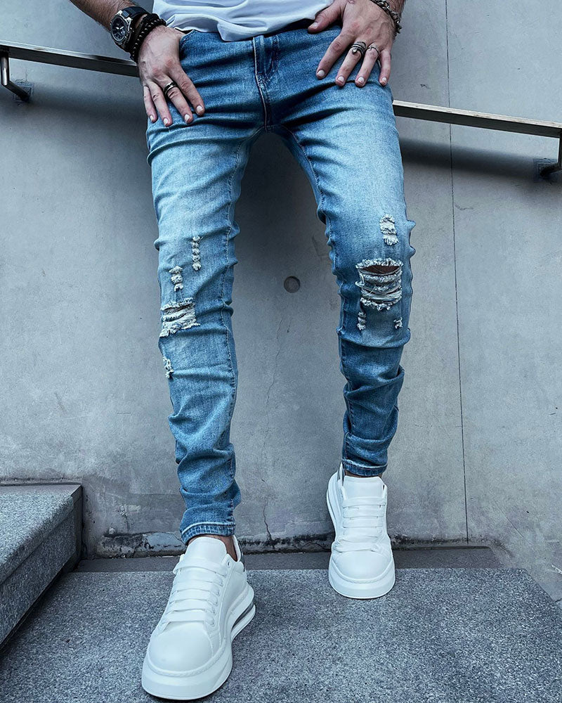 All-match Washed Ripped Jeans