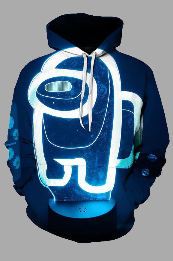 3D among us Printed Hooded  Sweatshirt