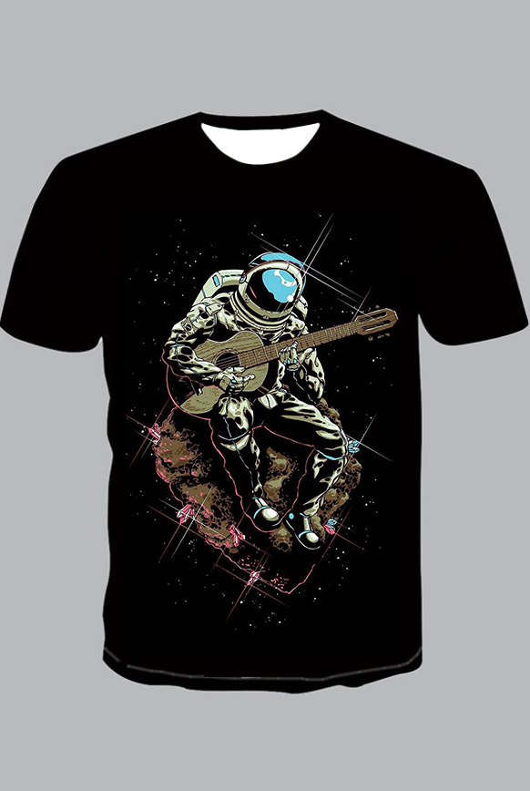 3D Astronaut Short Sleeve T-shirt