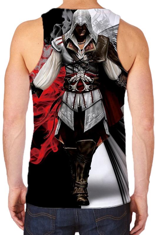 3D Knight Printed Sleeveless Tank Top