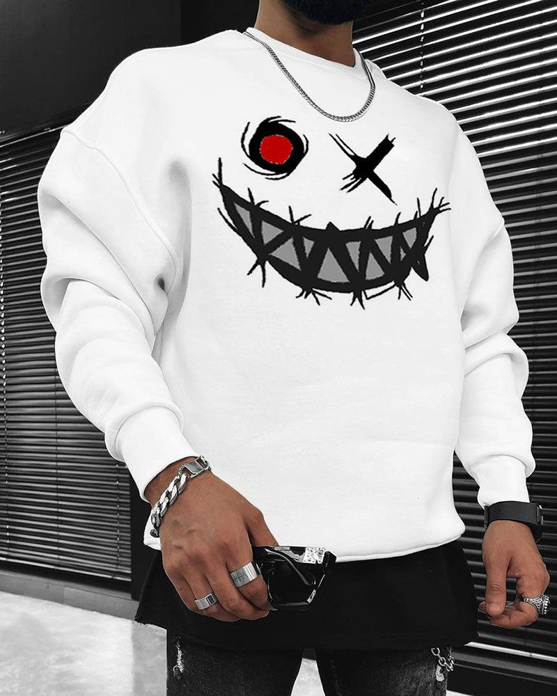 Casual Crew Neck Printed Sweatshirt