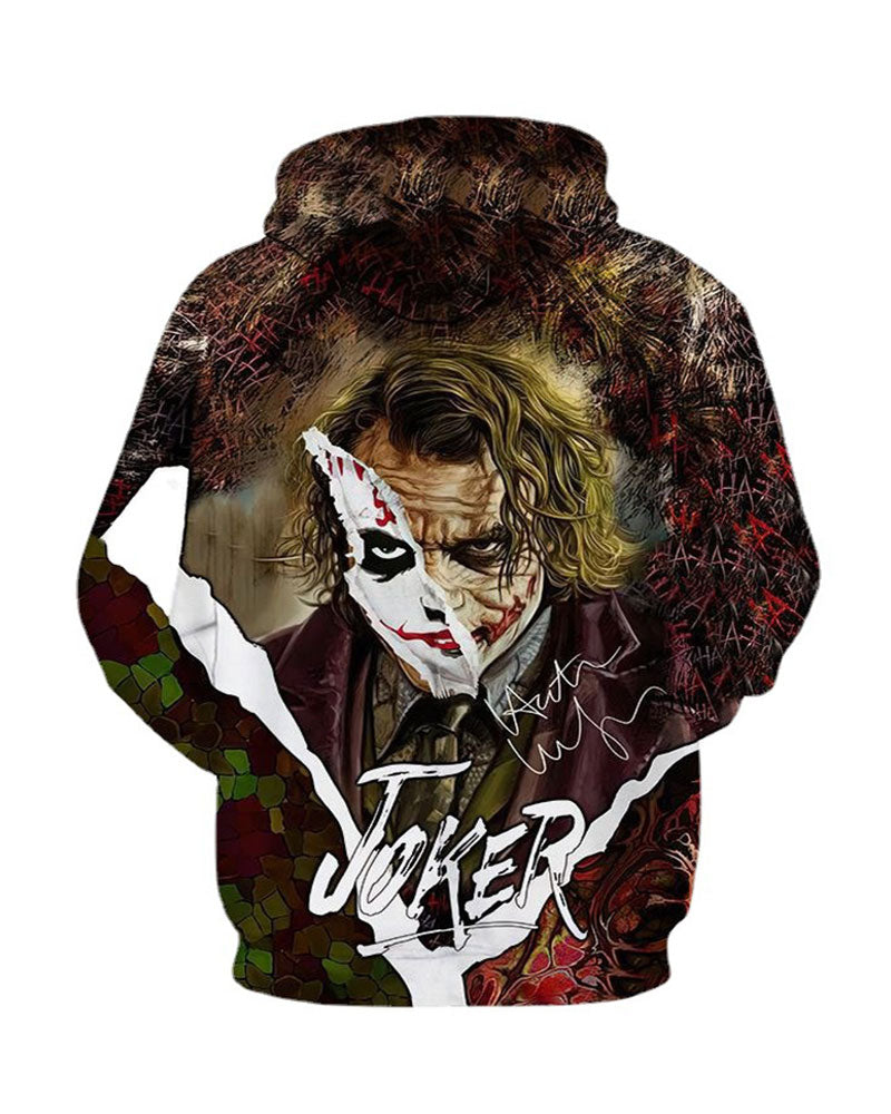 Retro 3D Joker  Print Hoodie