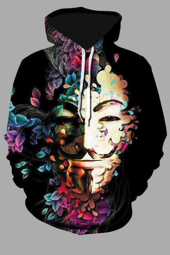 Street 3D Joker Printed Hooded Sweatshirt