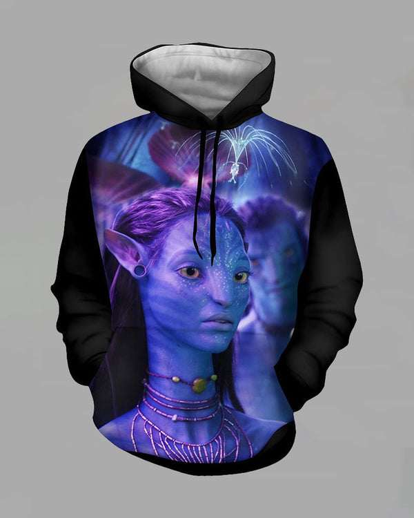 3D Movie Series Print Hooded Sweatshirt