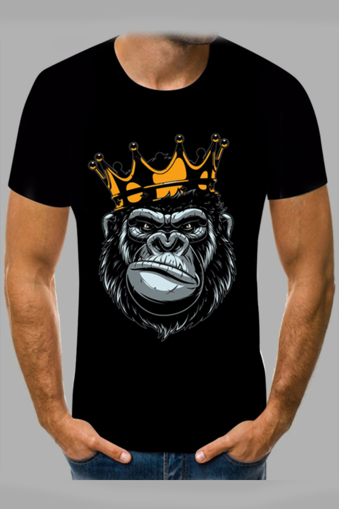 Street 3D Digital Orangutan Print Breathable T-shirt