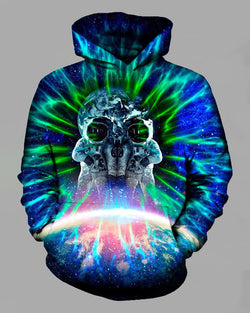 Street 3D Universe Printed Hooded Sweatshirt