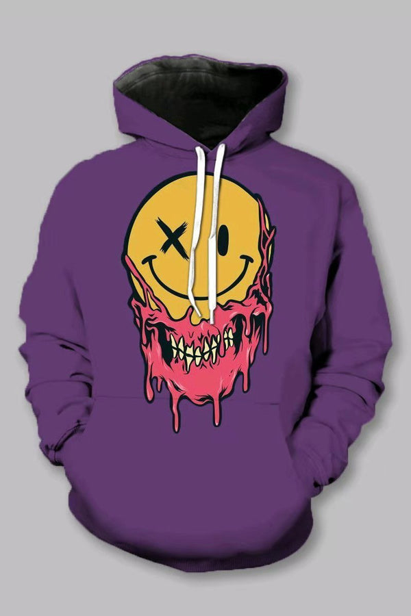 Street 3D Lips Digital Printed Hooded Sweatshirt