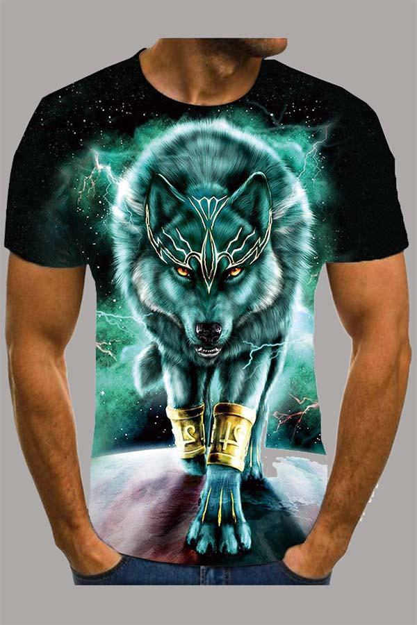 The 3D wolf Print Short Sleeve T-shirt