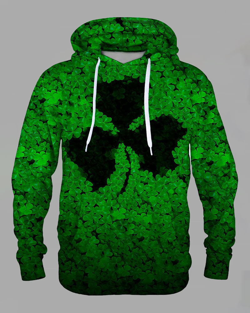 Natural Leaves Print Hoodie