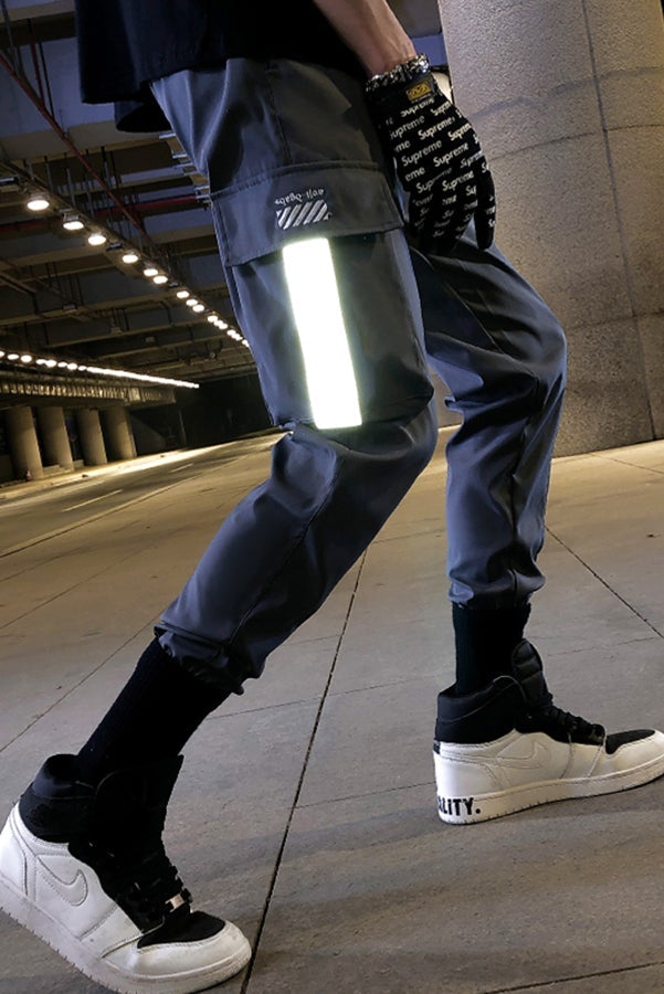 Street Style Fluorescent Pocketed Cargo Pants