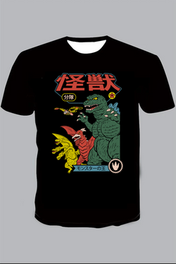 Godzilla Print Short Sleeve T-shirt