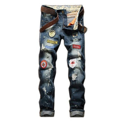 Patch Splash Ink Ripped Jeans