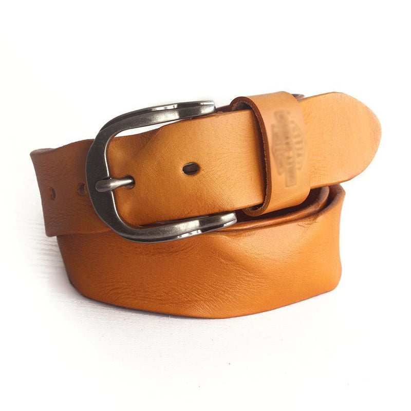 Vintage men's belt handmade vegetable tanned top layer cowhide belt