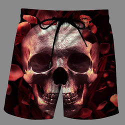 Casual   3D Skeleton  Printed Loose Shorts