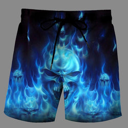 Casual   3D Skeleton  Printed Loose Shorts