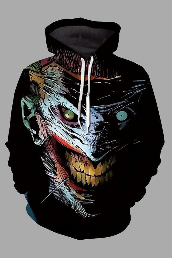 Street 3D Horror Clown Digital Print Hoodie