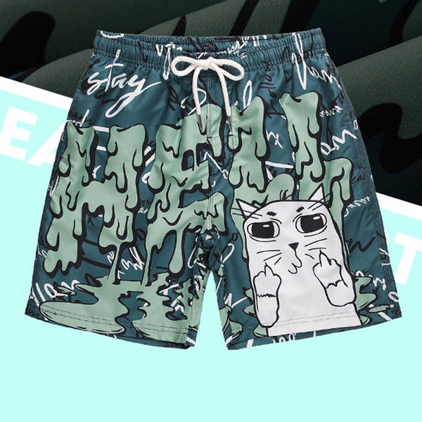 Casual 3D Cute Cat Printed Oversize Shorts