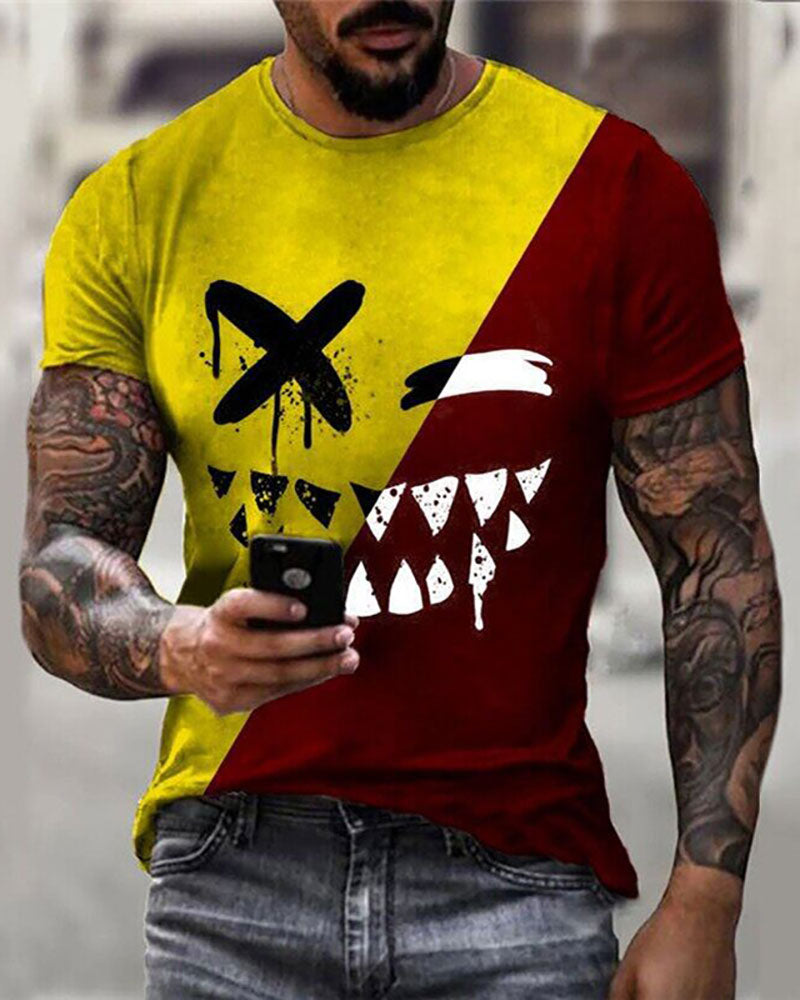 Fashion Personality Smiley Face Short-sleeved T-shirt