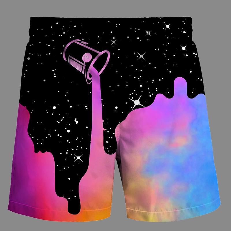 Casual   3D Space Printed Loose Shorts