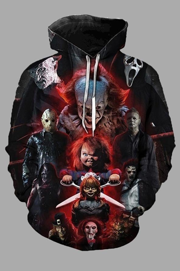 Street 3D Joker Printed Hooded Sweatshirt