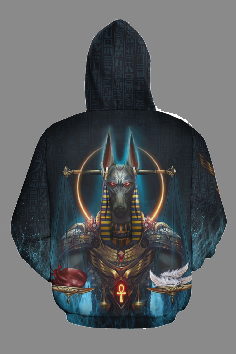 ANUBIS WEIGHING HEART ALL-OVER HOODIE