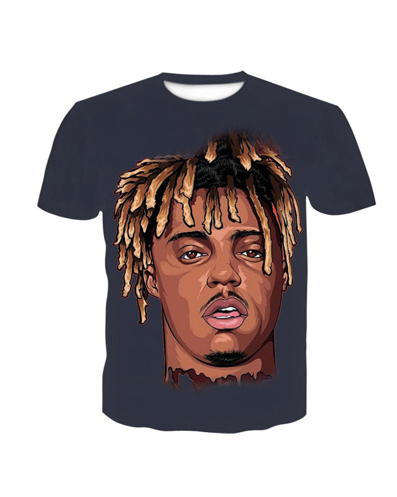 Hip-hop Rapper Print Short Sleeve T-Shirt