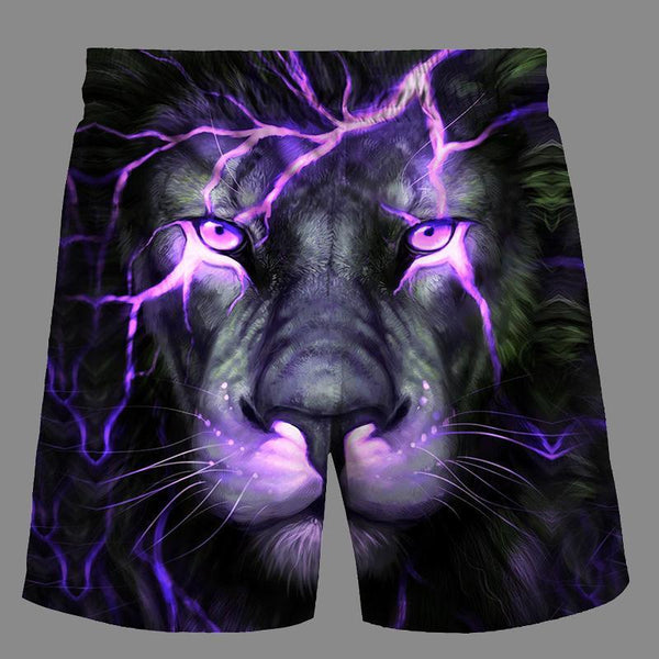 Casual   3D Lion Printed Loose Shorts