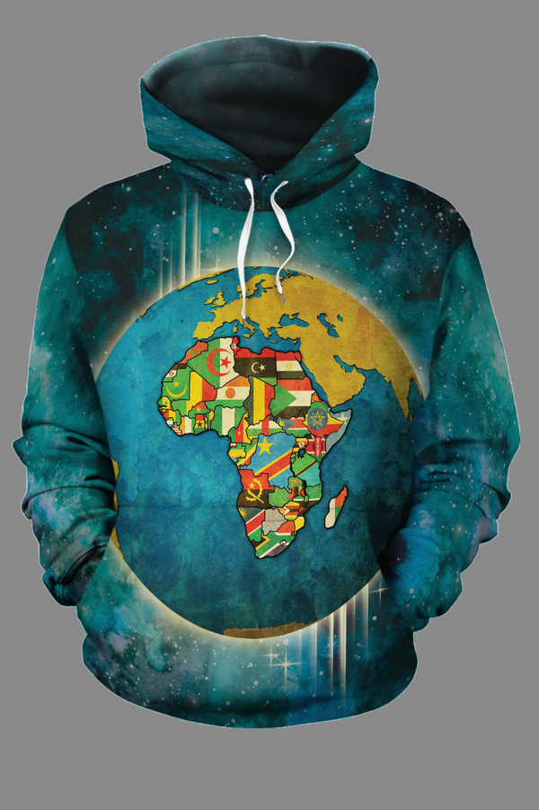 AFRICAN MAP GALAXY 2 ALL-OVER HOODIE