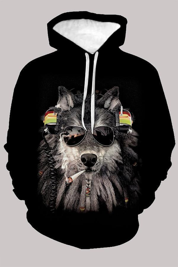 Street 3D Multicolor Digital Printed Hooded Sweatshirt