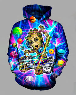 3D Hip-hop Printed Hooded Sweatshirt