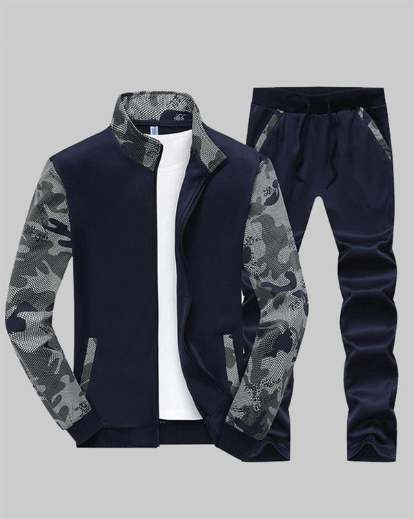 Camouflage Thin Fleece Long-sleeved Leisure Sports Two-piece Suit