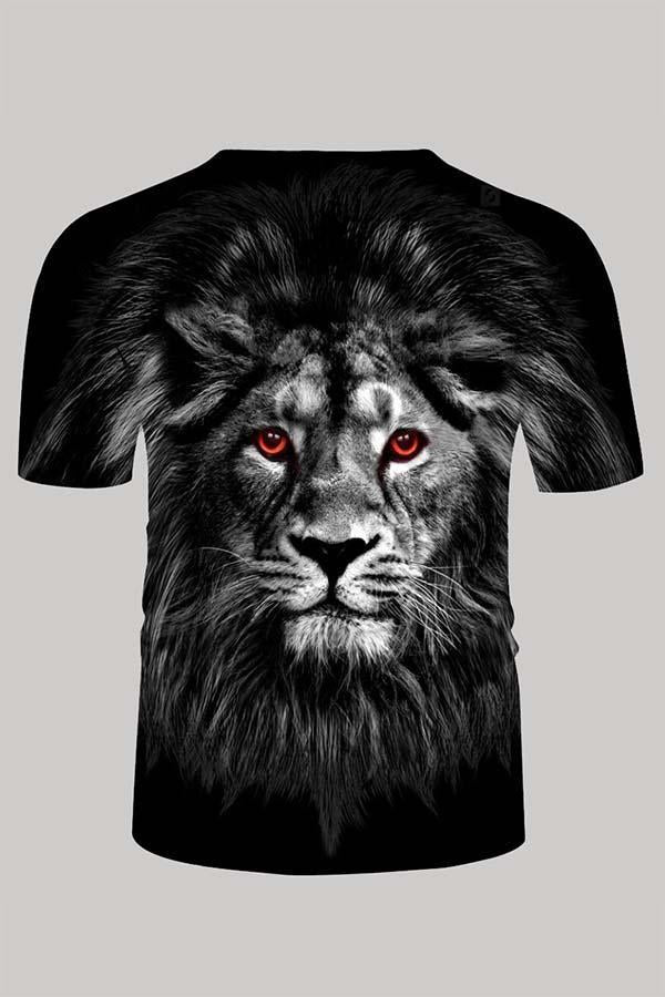 The 3D lion print Short Sleeve T-shirt