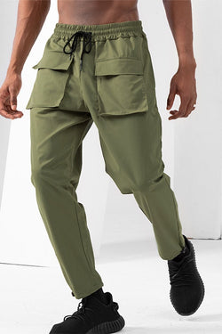 Casual Quick-drying Draped Multi-pocket Straight-leg Trousers