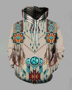 Retro 3D Bohemian Tribal Print Hoodie